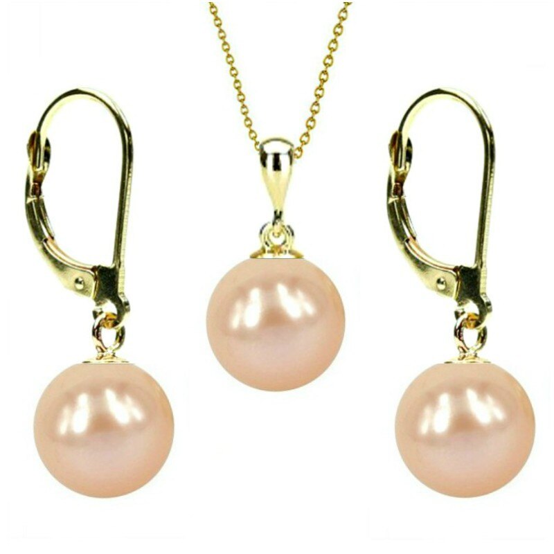 Set Aur 14k si Perle Naturale Rotunde Crem