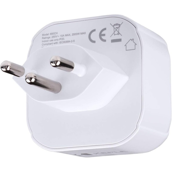 Adaptor Priza Elvetia CH la UE Europa (Tip J la C/E/F) 3 Pini