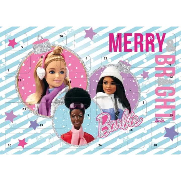 Calendar de Advent Barbie Undercover 2026, cu 24 de surprize pentru numaratoarea inversa pana la Craciun, multicolor