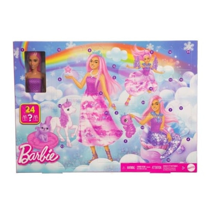 Calendar de Advent Barbie Fantasy, 24 surprize, multicolor