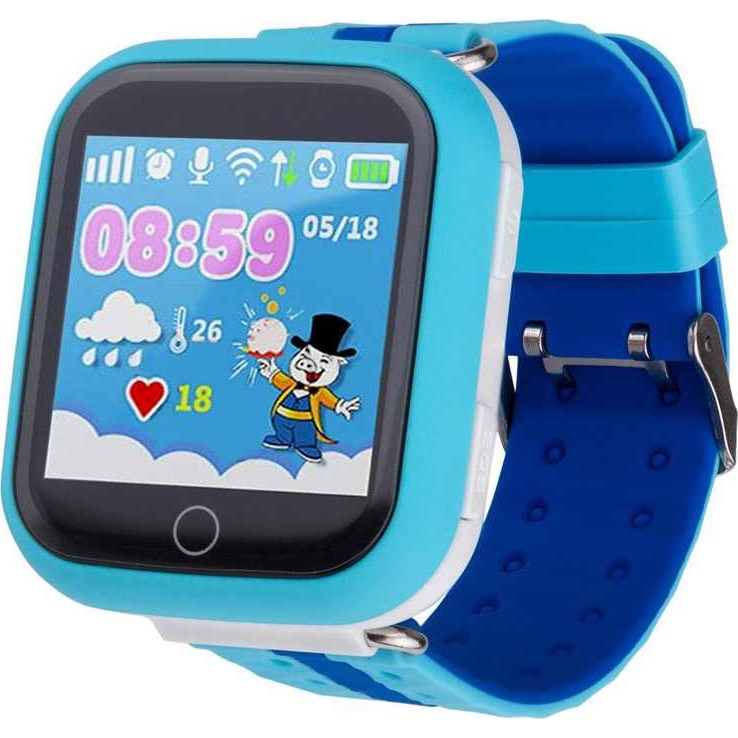 Ceas smartwatch copii Wonlex GW200s, GPS, Functie telefon, SIM prepay cadou, Albastru