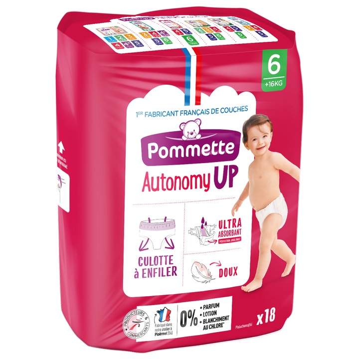 Scutece tip chilot Pommette 6 junior 16-30 kg cal I 18 buc