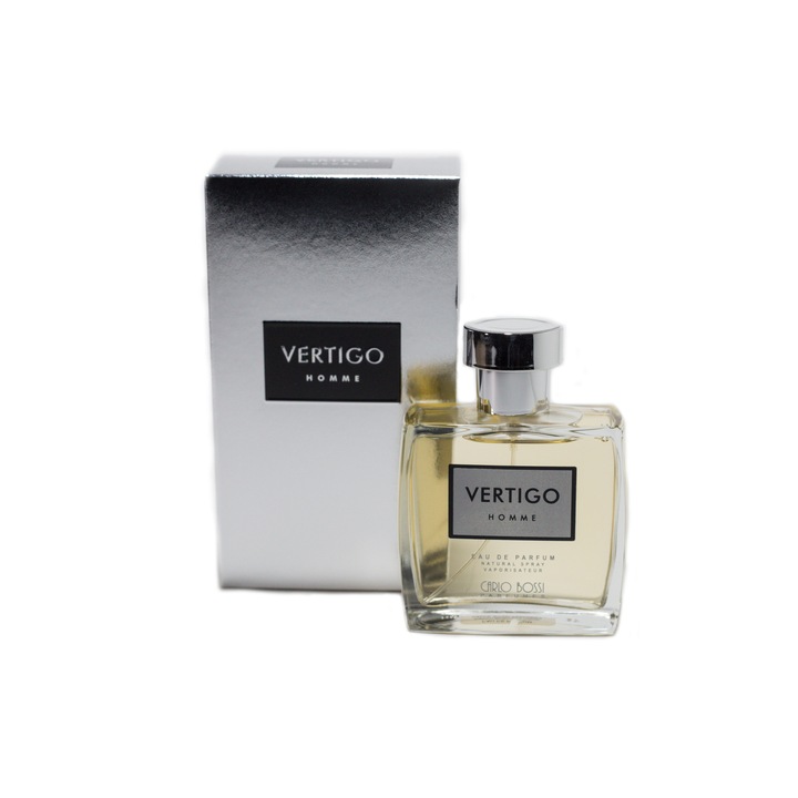 Apa de parfum, Carlo Bossi, Vertigo Silver, lemnos citric, lavanda, pentru barbati, 100ml