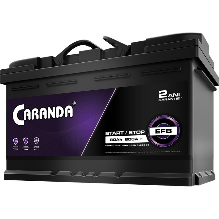 Baterie auto 12V 80Ah 800A CARANDA START STOP EFB