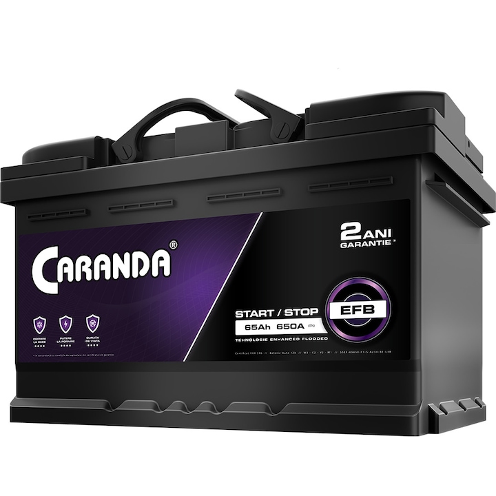 Baterie auto 12V 65Ah 650A CARANDA START STOP EFB