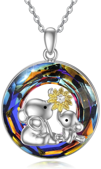 Colier Elefant Argint 925 Aurit, Bijuterie Femei, Cadou Elegant