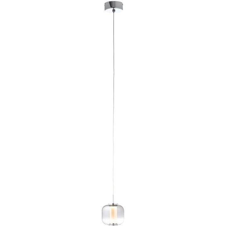 Lustra Suspendata Rafa LED Crom/Sticla Fumurie, 7W, 437lm, 3000K