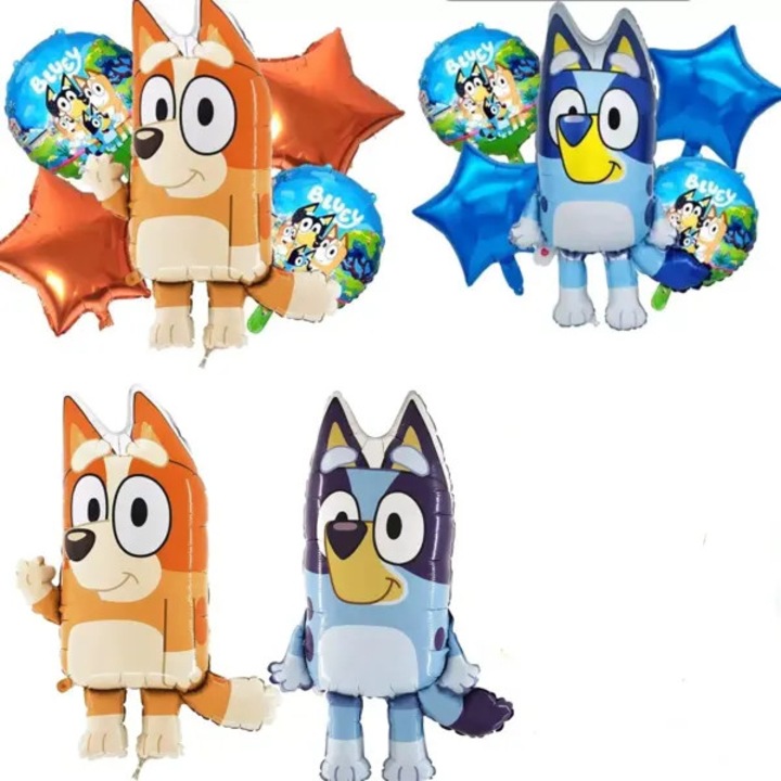 Балон от фолио Bluey Bingo 66 см (26"), форма на герой, самозапечатващи се клапани, син/оранжев