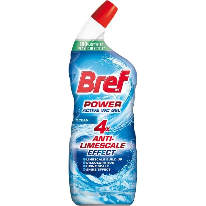 Solutie curatare toaleta Bref Power Active Gel Ocean, 750 ml - Bref