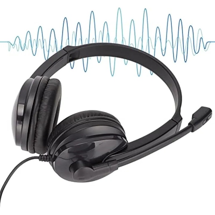 Геймърски слушалки K0544-07-26826-AMC-31465, стерео, 40 мм говорители, 120° регулируем микрофон, контрол на звука на кабела, 3.5 мм жак, черни