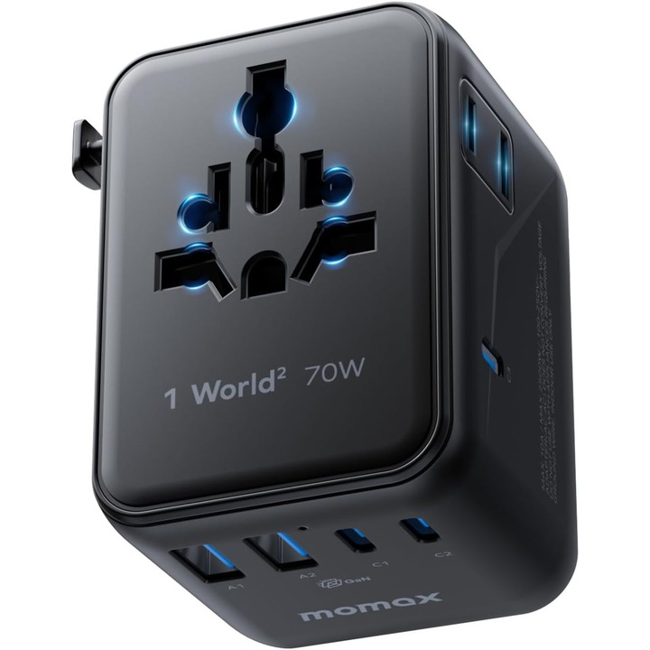 Adaptor Universal Calatorie 70W, Incarcare Rapida, 7 Porturi