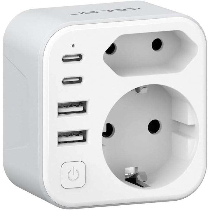Adaptor Calatorie Italia 6-in-1 cu 4 Porturi USB (2A+2C)