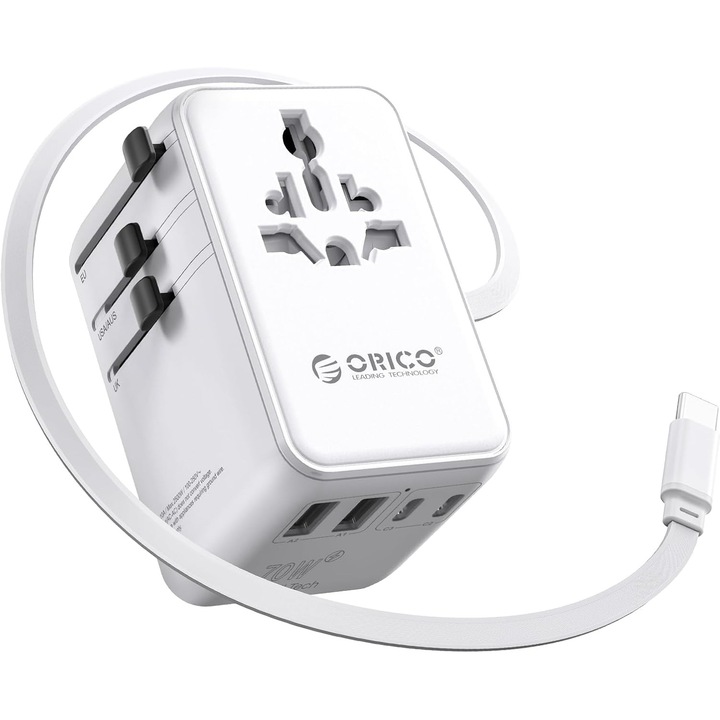 Adaptor Calatorie Universal ORICO 70W cu Cablu USB-C Extensibil