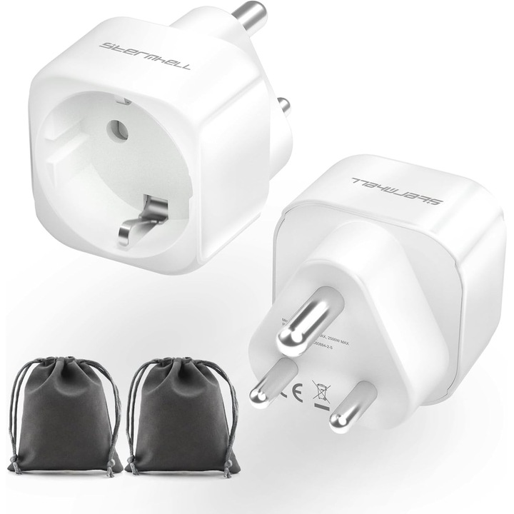 Adaptor Calatorie India Tip D, Set 2 Bucati, Priza EU