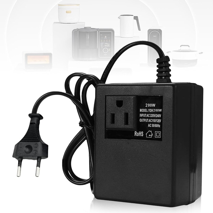 Transformator Tensiune 220V la 110V, 200W, Adaptor Calatorie