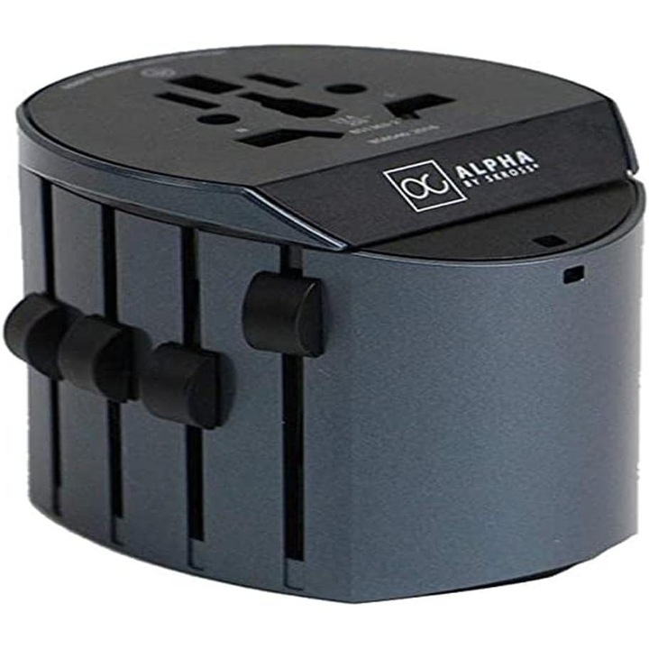 Adaptor Calatorie Universal SKROSS Alpha Line, Negru, 10A