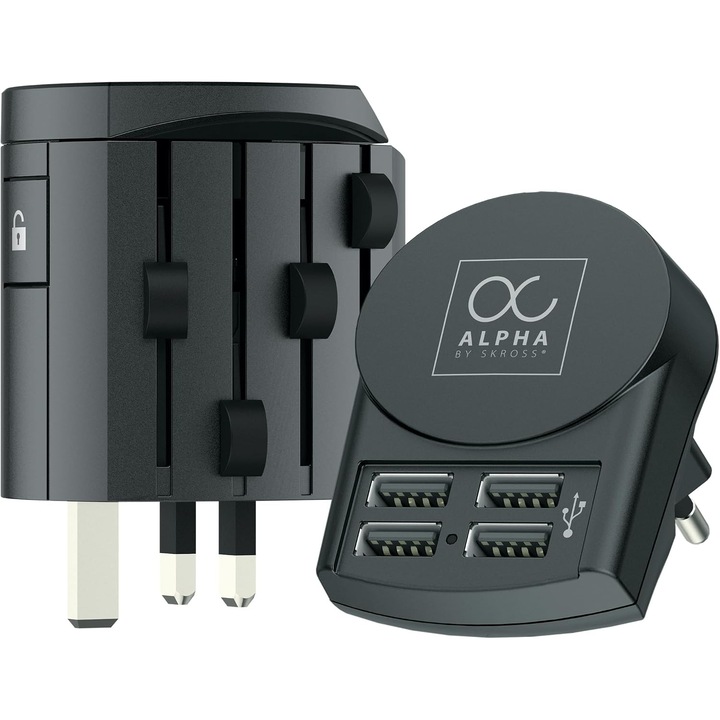 Adaptor Calatorie Universal SKROSS Alpha + 4 USB (24W)