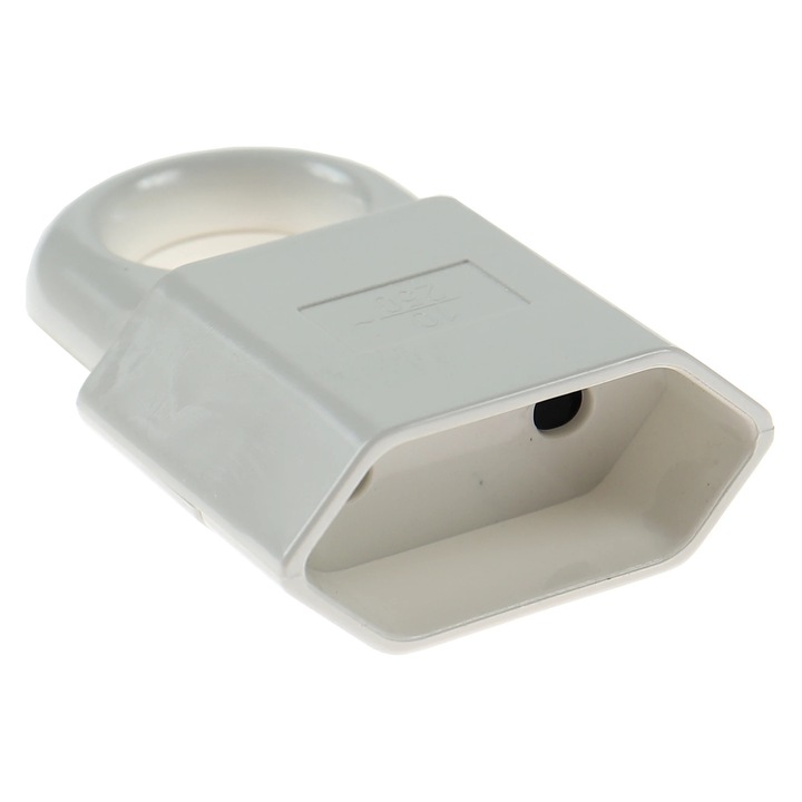 Cupla plata cu inel Hoff Line, policarbonat, IP20, alb, 10 A, 250 V