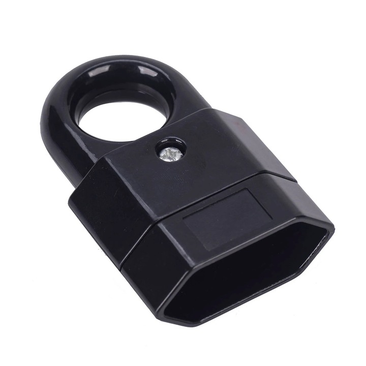 Cupla plata cu inel Hoff Line, policarbonat, IP20, negru, 10 A, 250 V