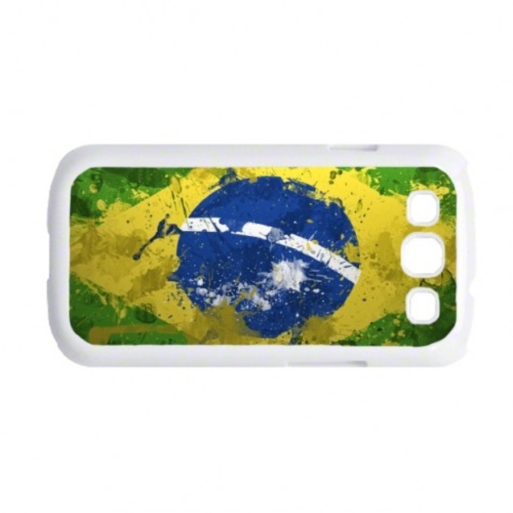 Brazil zászló - samsung galaxy S3 tok, fehér kerettel, műanyag