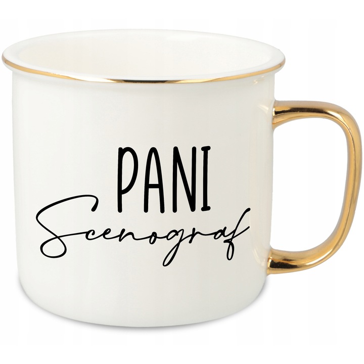 Cana Portelan Retro 280ml, Style Couture, design elegant, imprimeu viu, auriu, diverse modele
