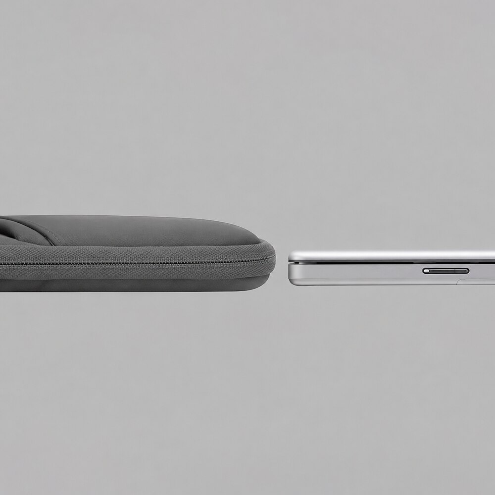 Geanta laptop Wozinsky WNT-13G compatibila cu laptop 13-14 inch, Maner retractabil, Neopren, Gri
