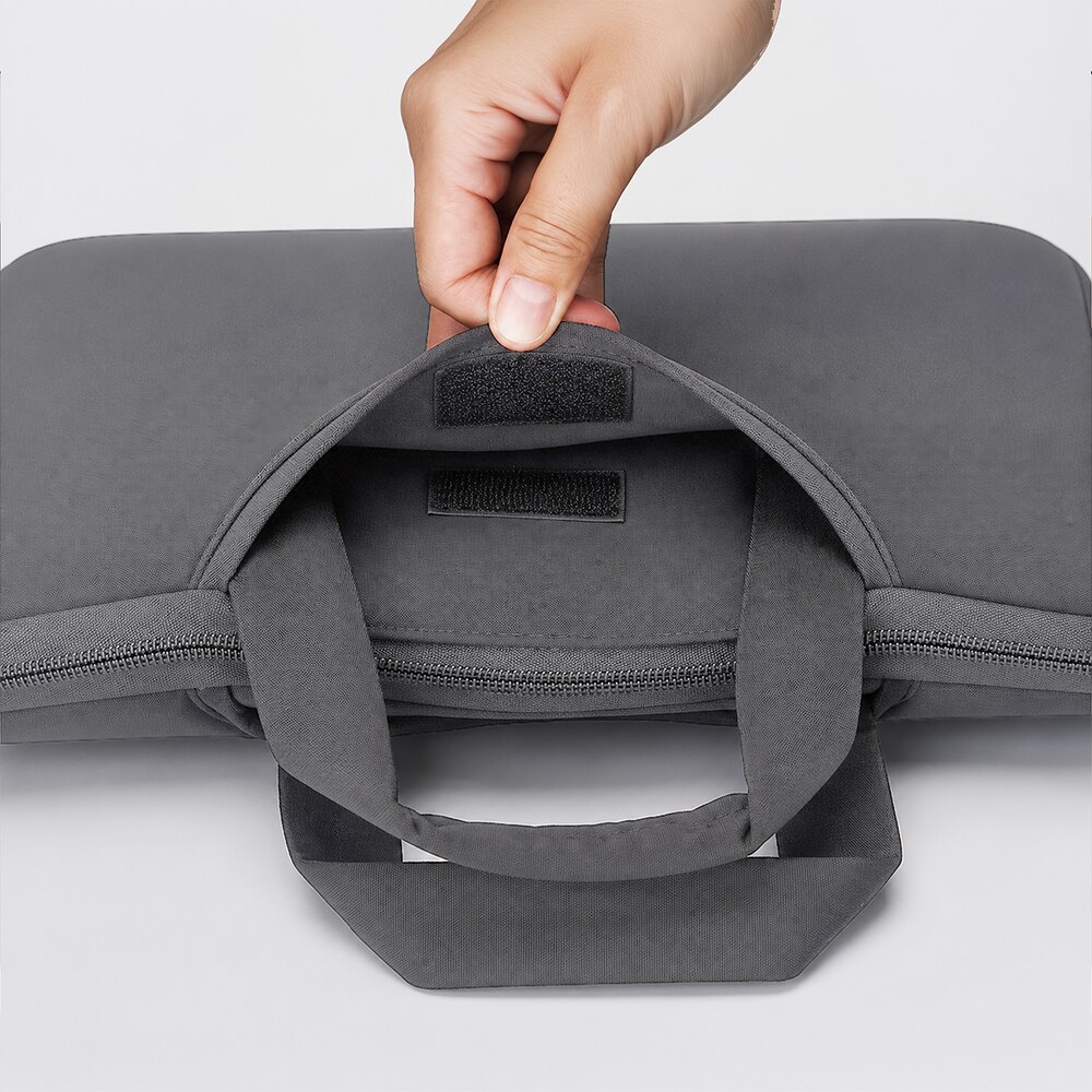 Geanta laptop Wozinsky WNT-13G compatibila cu laptop 13-14 inch, Maner retractabil, Neopren, Gri