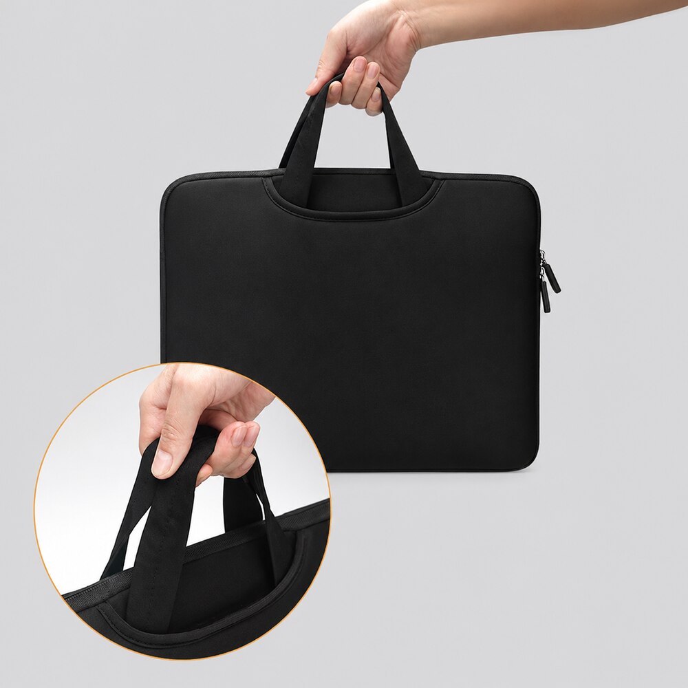 Geanta laptop Wozinsky WNT-13B compatibila cu laptop 13-14 inch, Maner retractabil, Neopren, Negru