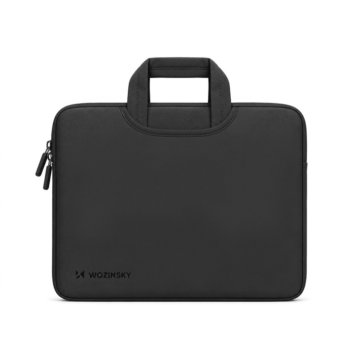 Geanta laptop Wozinsky WNT-13B compatibila cu laptop 13-14 inch, Maner retractabil, Neopren, Negru