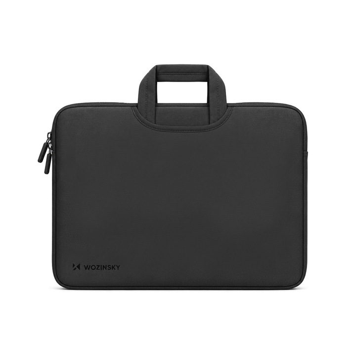 Geanta laptop Wozinsky WNT-15B compatibila cu laptop 15.6 inch, Maner retractabil, Neopren, Negru