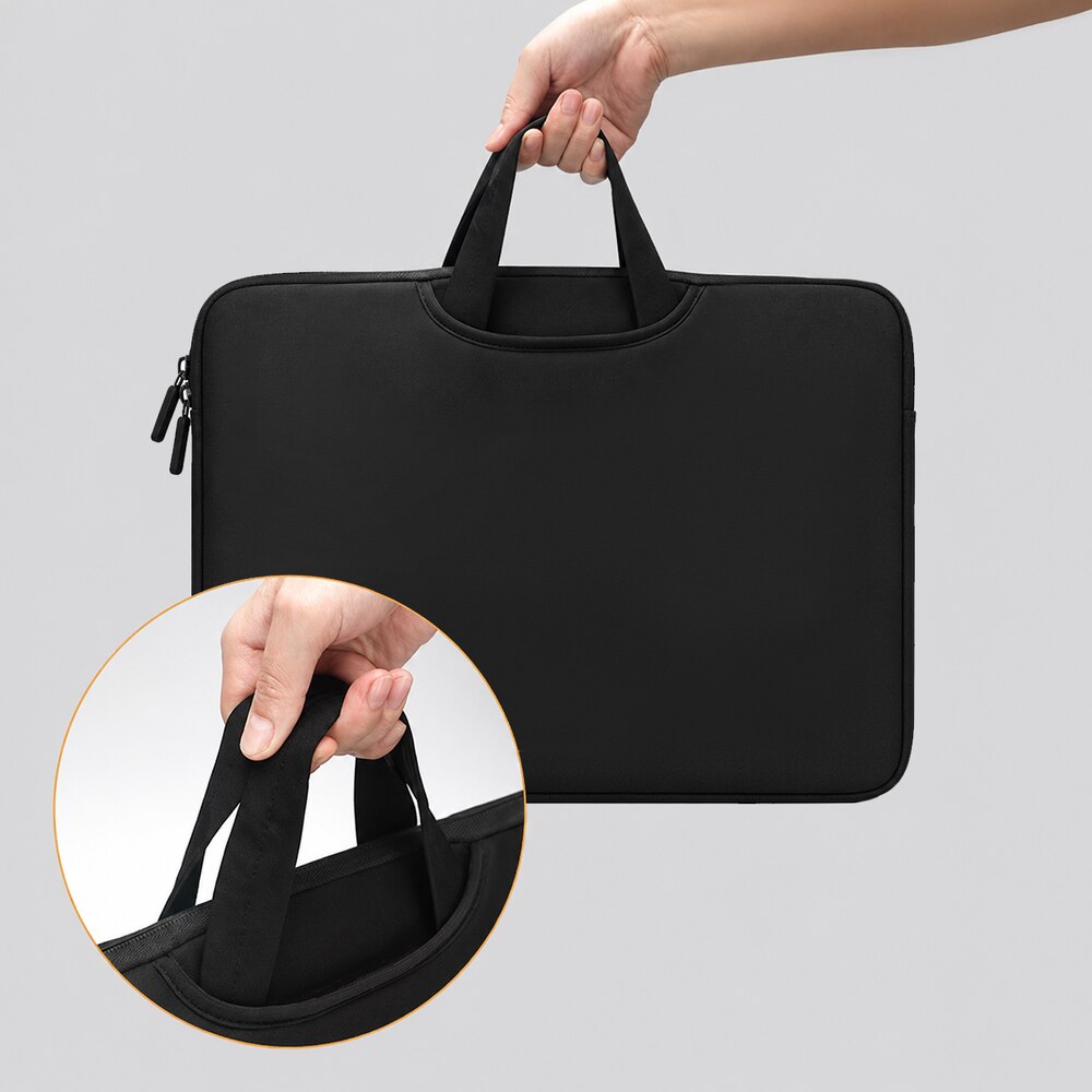 Geanta laptop Wozinsky WNT-15B compatibila cu laptop 15.6 inch, Maner retractabil, Neopren, Negru