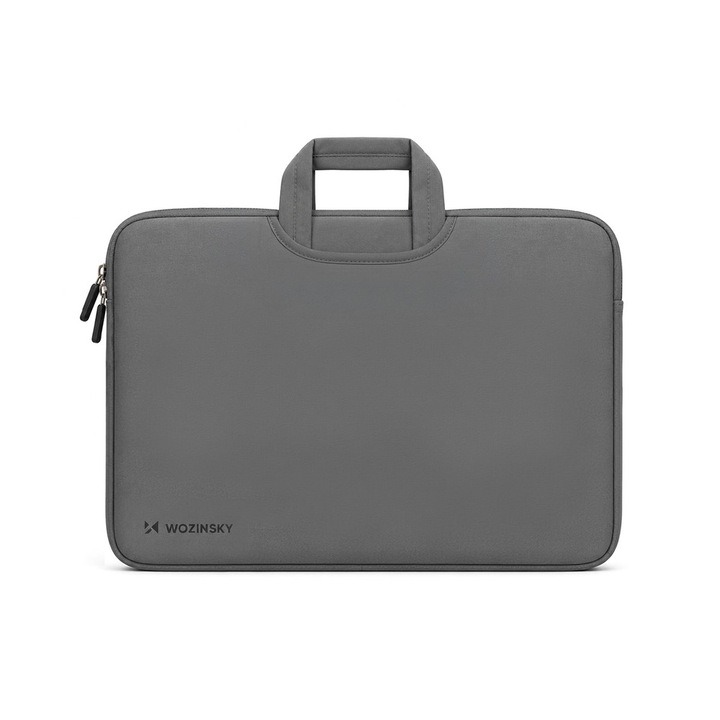 Geanta laptop Wozinsky WNT-17G compatibila cu laptop 17.3 inch, Maner retractabil, Neopren, Gri