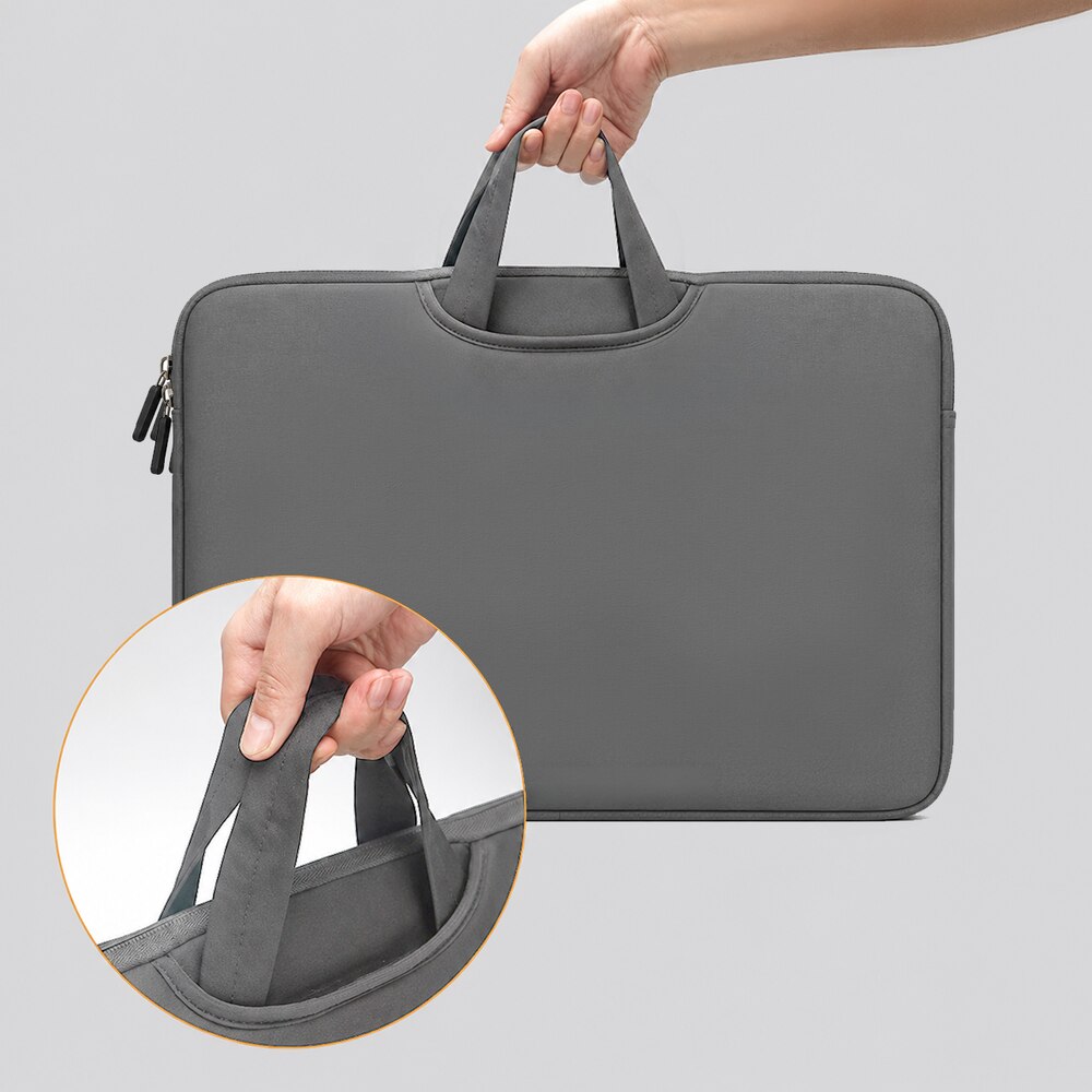 Geanta laptop Wozinsky WNT-17G compatibila cu laptop 17.3 inch, Maner retractabil, Neopren, Gri