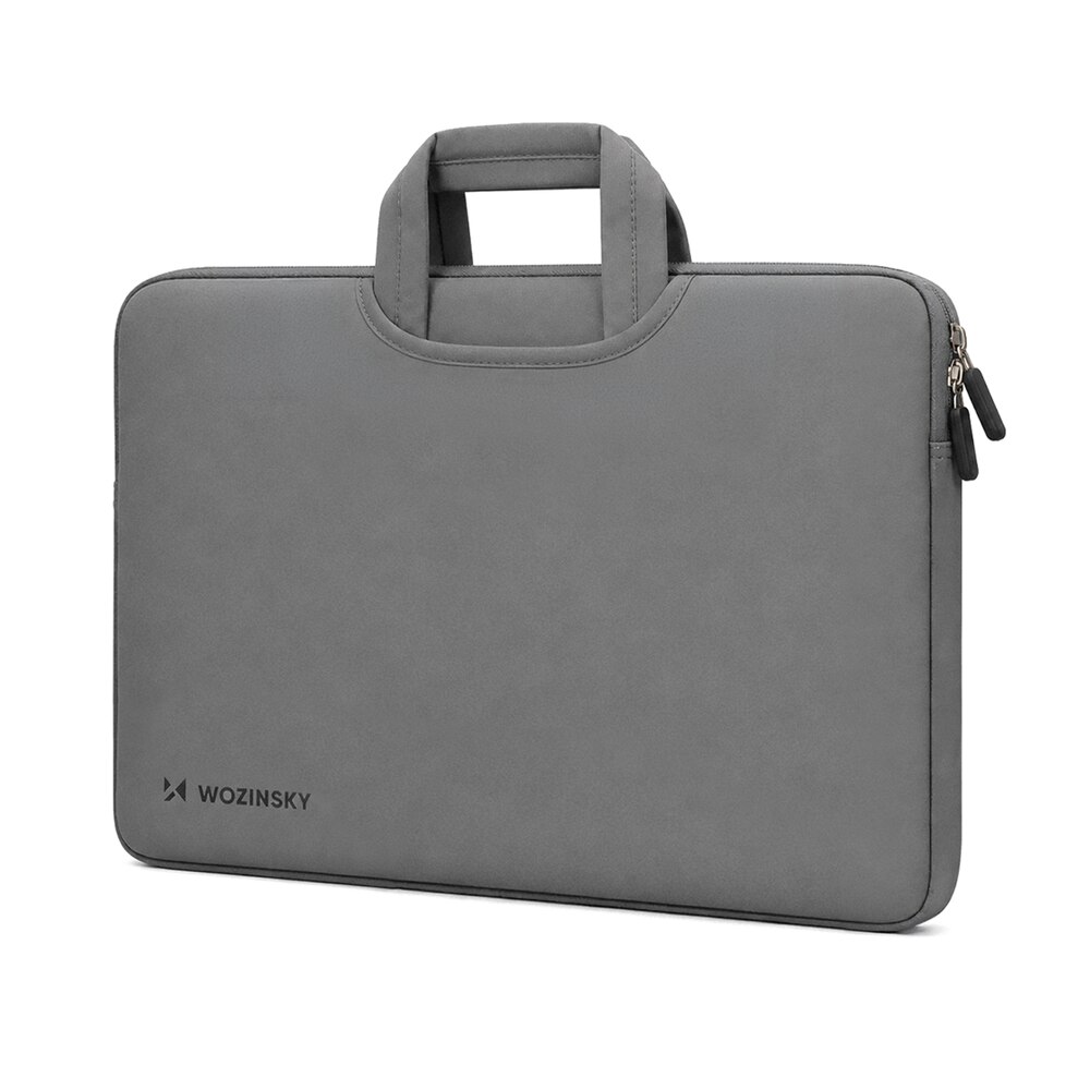 Geanta laptop Wozinsky WNT-15G compatibila cu laptop 15.6 inch, Maner retractabil, Neopren, Gri