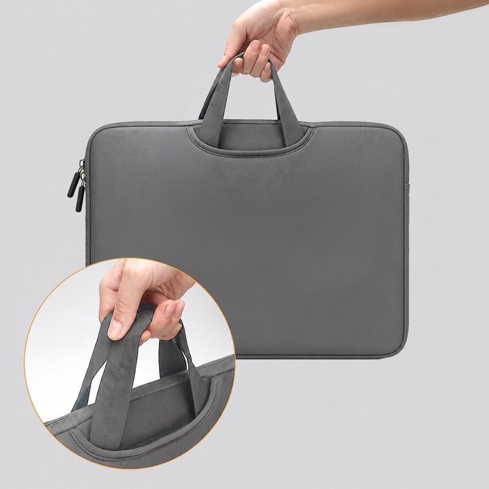 Geanta laptop Wozinsky WNT-15G compatibila cu laptop 15.6 inch, Maner retractabil, Neopren, Gri