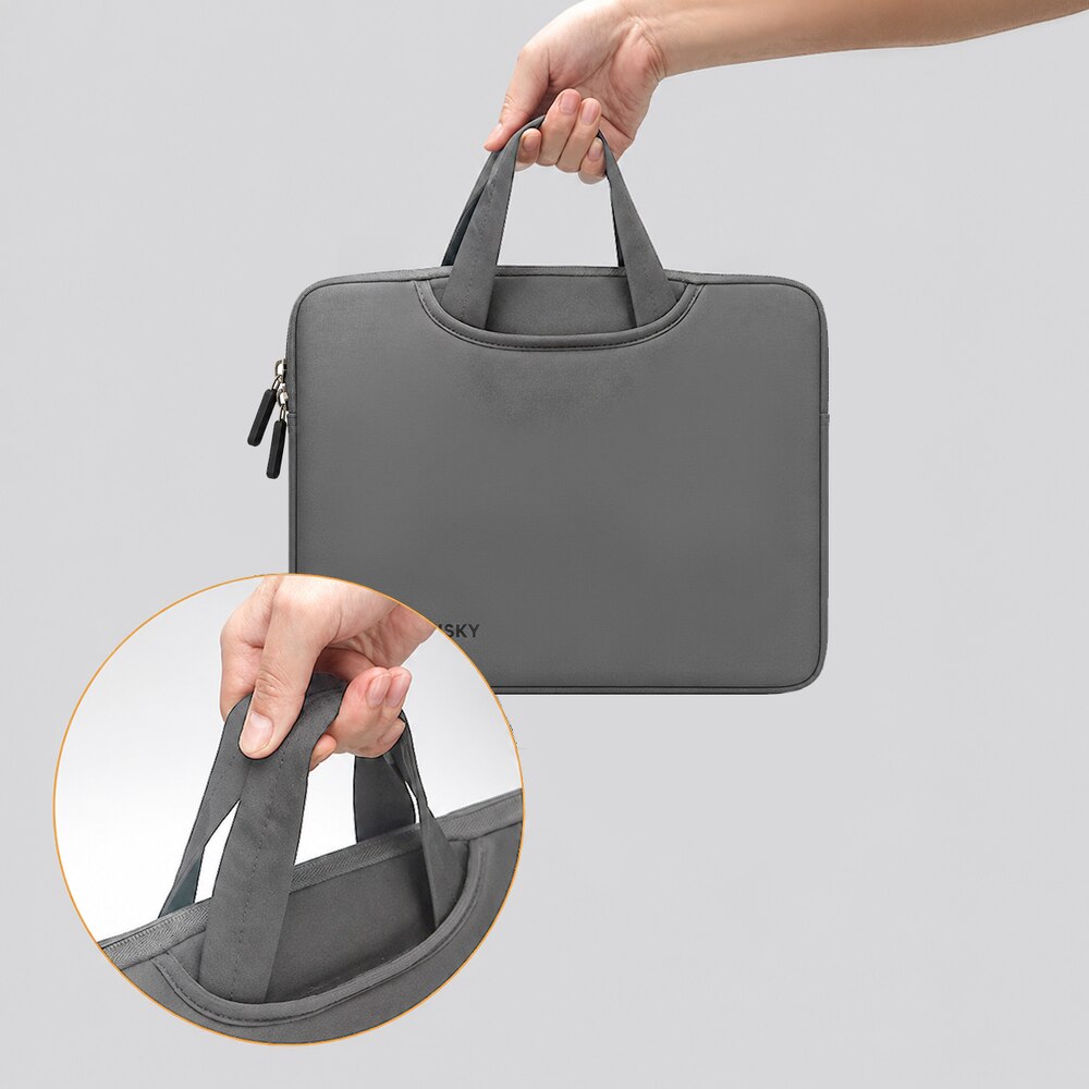 Geanta laptop Wozinsky WNT-11G compatibila cu laptop 10-11 inch, Maner retractabil, Neopren, Gri