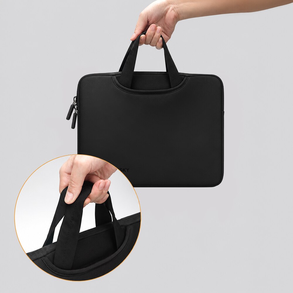 Geanta laptop Wozinsky WNT-11B compatibila cu laptop 10-11 inch, Maner retractabil, Neopren, Negru
