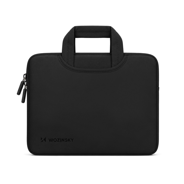 Geanta laptop Wozinsky WNT-11B compatibila cu laptop 10-11 inch, Maner retractabil, Neopren, Negru