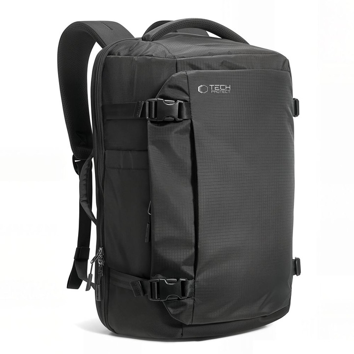 Rucsac pentru calatorii Tech-Protect Defender S70 compatibil cu laptopuri de pana la 16 inch, 40 x 30 x 20 cm, 24L, Negru
