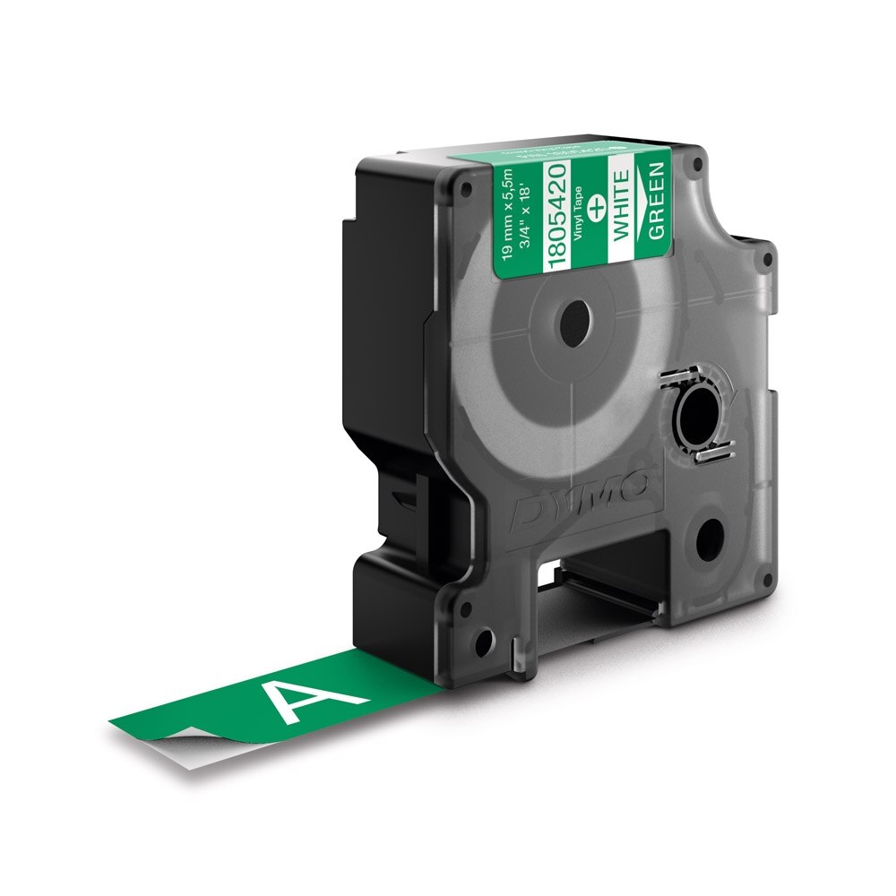 Etichete industriale DYMO DY1805420 ID1 vinil, 19mm x 5.5m, alb/verde autocolante
