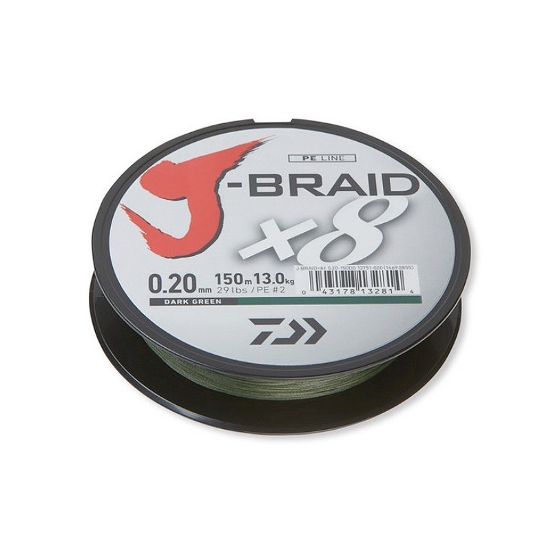 Fir Textil Daiwa J-braid X8 Dark Green 300m 0.10 mm