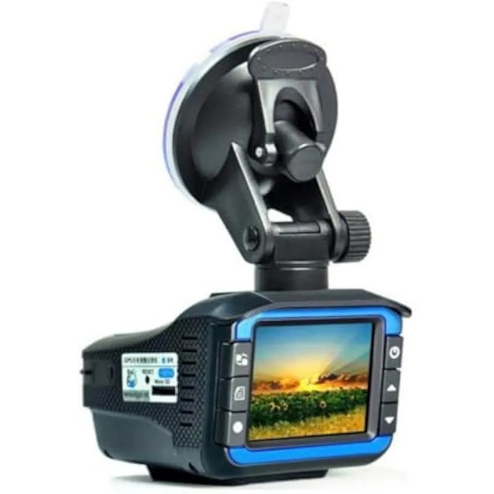 Camera auto K0582-CJ-260826-1715, dashcam si detector de viteza 2-in-1, carcasa ABS, compacta, negru, 16 x 11 x 8 cm