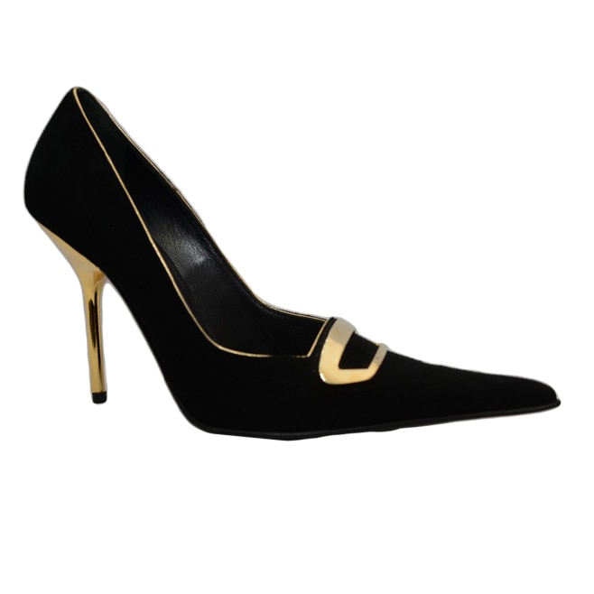 Pantofi de ocazie, cu un design rafinat, decorat cu pietre, D&J Exclusive, Negru-Velur
