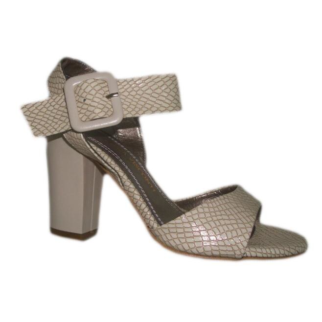 Sandale casual cu toc gros, stabil, D&J Exclusive, Bej