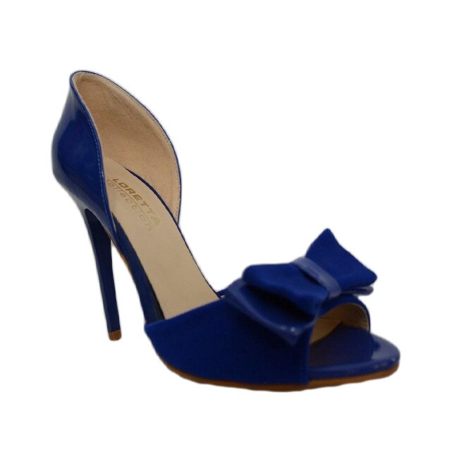 Sandale cu aspect lacuit, D&J Exclusive, Albastru