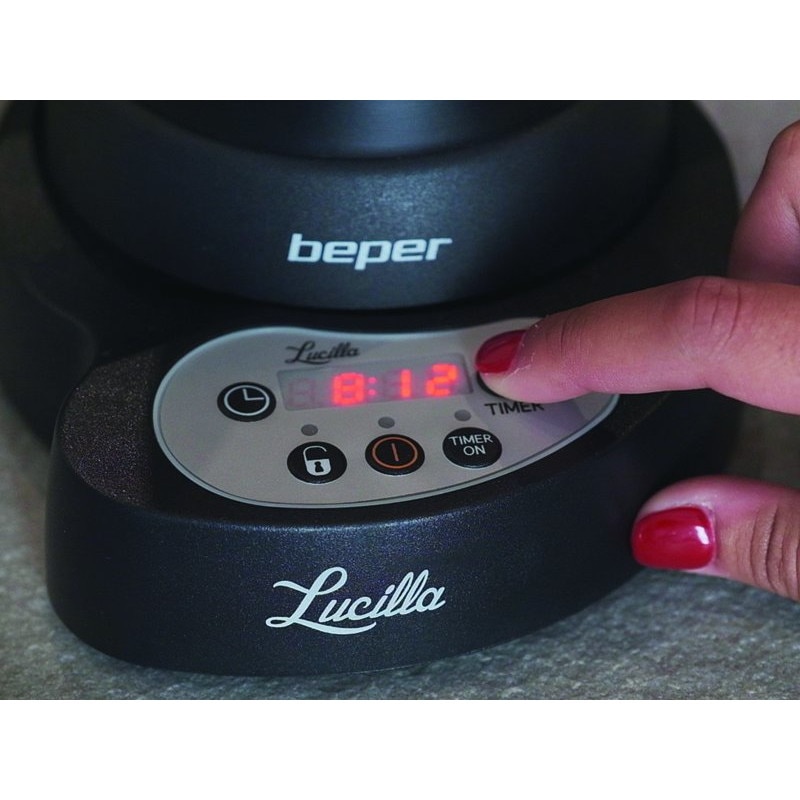 BEPER - Caffettiera Lucilla Macchina Caffe Moka Elettrica Con Timer 3 Tazze  400w Nera - ePrice