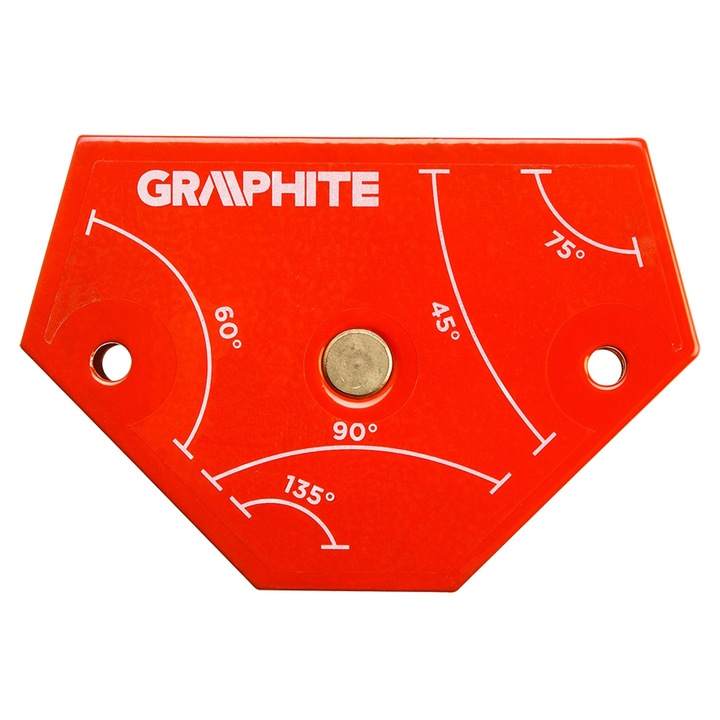 Vinclu magnetic pentru sudura in unghi de 45˚, 60˚, 75˚, 90˚ sau 135˚, 65*95*14mm GRAPHITE