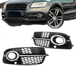 Grila proiector fata pentru Audi Q5 S-Line 2013-2017, ABS, negru/crom, set 2 buc (stanga + dreapta), dim. 60.5×22.5×19.5 cm, cod 8785368845617