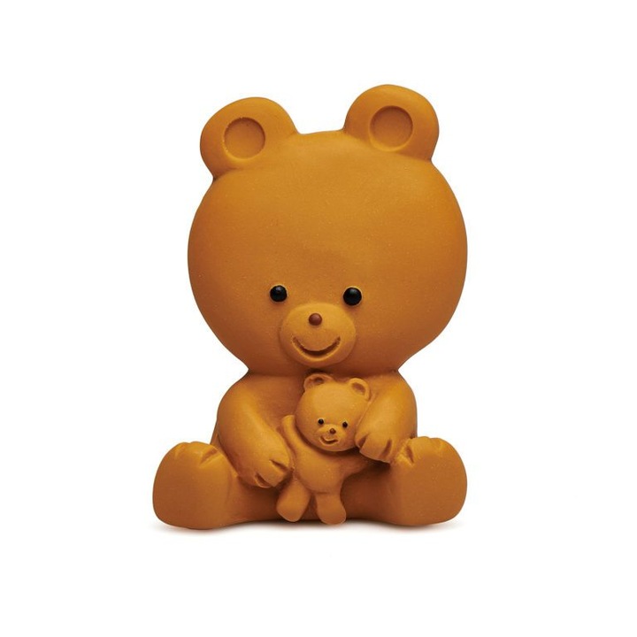 Играчка за зъби Lanco Nalani Family Bear, естествен каучук, ръчно изработена, 0+ месеца, кафява