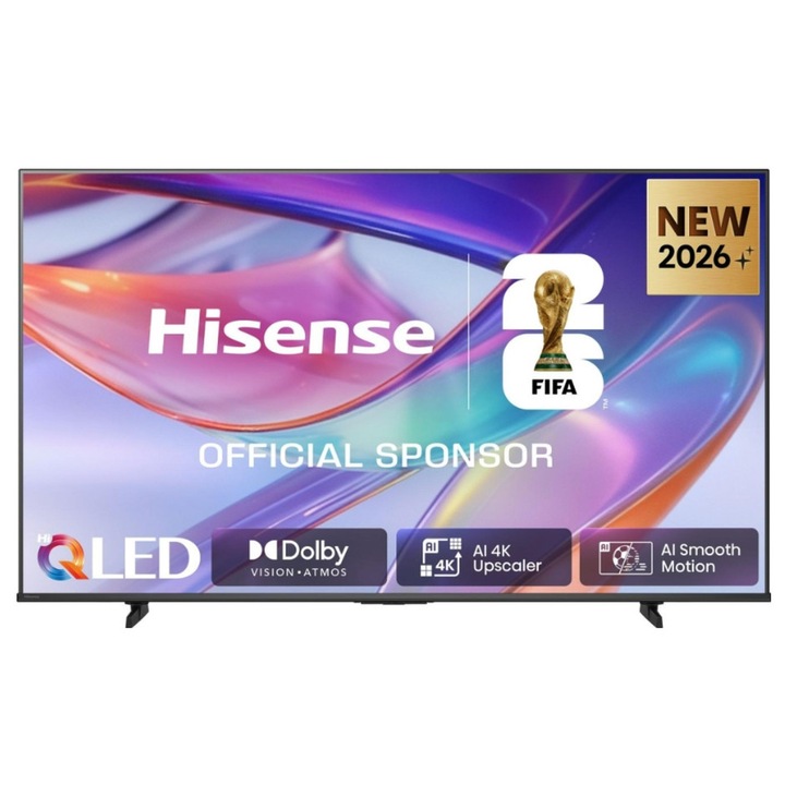 Телевизор Hisense 65" E7S, 4K Ultra HD 3840x2160, QLED, Quantum Dot, HDR 10+, HLG, Dolby Vision, DTS Virtual X, Smart TV, Light Sensor, WiFi Direct, BT, Anyview Cast, 3xHDMI, 2xUSB, LAN, CI+, DVB-T2/C/S2, Black 65E7S